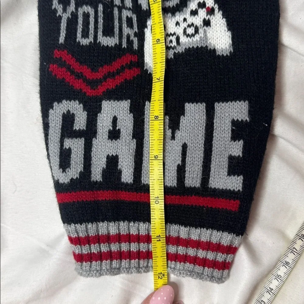 Black and Red Gaming Dog Sweater. Size XS.